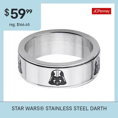 star wars stainless steel darth ring $ 59 99 is on sale for $ 69 95