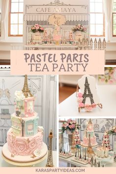 paris themed tea party with pastel pinks and gold