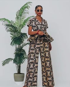 This beautifully made with love African print pant set will make you look great and be complimented in any event you want to wear it to.  ABOUT SIZING: *  Comes in different sizes.  * For more perfect fit, please use the measurement guide/sample to measure and send us the following: @Bust @Waist @Hip  @Thigh @knee @Jumpsuit length  Kindly let us know how tall you are to enable us determine a perfect shirt and pant length for you. ORDERING PROCESS: * Please swipe left of the product/outfit pictur African Palazzo Pants, African Pants Suit, Pant Suit For Women, Hebrew Fashion, Pantsuit For Women, Women Pant Suit, African Pants, African Print Pants, Pant Suits For Women