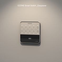 an electronic device mounted on the wall with text above it that reads ezone smart switch easyserver