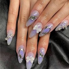 Super Cute And Stylish Ships In 5-10 Business Days Shiny Manicure, Purple Y2k, Fake Nails Long, Nails Purple, Mickey Rourke, Nagel Tips, Fake Nails With Glue, Nails White, Nails Medium