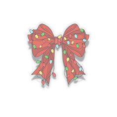 a red bow with christmas lights on it