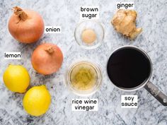 the ingredients to make this recipe include onions, lemons, ginger, and sugar