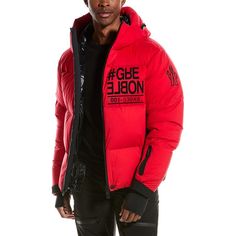 About The Brand: Practical And Fashionable Outerwear From The Slopes To The Streets. Grenoble Puffer Down Jacket In Red And Black With Hooded Back, Chin Guard, Two Zippered Front Pockets, Inner Cuffs, Zippered Pocket At Left Sleeve, And Inner Snowskirt At Hem Approximately 28in From Shoulder To Hem Model Is 6'2 And Is Wearing A Size 3. Measurements May Vary Slightly By Size. Zipper Closure Medium Weight Shell: 100% Nylon Lining: 100% Polyester Fill: 90% Goose Down, 10% Feathers Machine Wash Our Designer Winter Puffer Jacket For Streetwear, Luxury Streetwear Puffer Jacket, Luxury Long Sleeve Puffer Jacket For Streetwear, Designer Winter Streetwear Outerwear, Designer Red Outerwear For Streetwear, Luxury Red Winter Outerwear, Designer Long Sleeve Puffer Jacket For Winter, Designer Red Hooded Outerwear, Designer Red Long Sleeve Outerwear