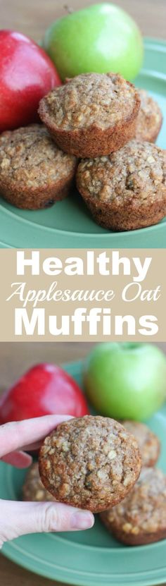 healthy appetizing cat muffins with apples and cinnamon in the background on a green plate