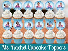 cupcakes with pictures of women on them