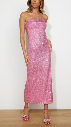 Exude sophistication with our Blush Sparkle Maxi, a dazzling choice for evenings where you aim to impress. Glamorous Strapless Dress With Sweetheart Neckline For Prom, Glamorous Pink Backless Evening Dress, Sparkling Strapless Dress For Prom, Sparkling Strapless Dress For Prom Season, Glamorous Sparkling Strapless Dress For Prom, Pink Strapless Floor-length Dress For Formal Occasions, Glamorous Sequin Dress With Sweetheart Neckline For Spring, Summer Prom Sequin Maxi Dress, Summer Sequin Maxi Dress For Prom