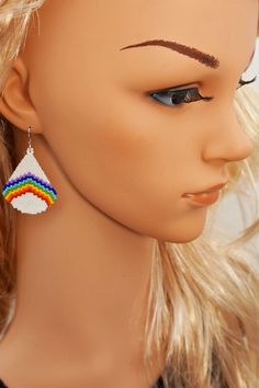 Colorful Rainbow Earrings White Drops Dangle Dainty Boho Beaded Festival Evening Party Stylish Lesbian lgbt Pride Earrings Funky Quirky #Colorful_earrings #Rainbow_Earrings #Dangle_drop_earrings #Boho_Beaded_earrings #Festival_earrings #Evening_Party_earrings #Lesbian_earrings #lgbt_earrings #Pride_Earrings Pride Earrings, Earrings Funky, Festival Earrings, Rainbow Earrings, Colorful Earrings, Colorful Rainbow, Earrings White