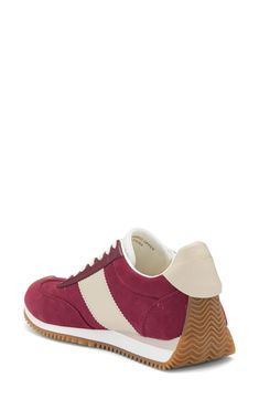 A grippy sole brings sporty appeal to a contemporary sneaker fashioned with contrasting textured panels. Synthetic and textile upper/textile lining/synthetic sole Imported Burgundy Lace-up Sneakers With Rubber Sole, Red High-top Sneakers For Walking, Red Lace-up Walking Sneakers, Burgundy Low-top Sneakers For Sports, Burgundy Low-top Sports Sneakers, Sporty Burgundy Sneakers With Rubber Sole, Sporty Burgundy Low-top Sneakers, Burgundy Sporty Sneakers For Sports, Sporty Burgundy Sneakers For Sports