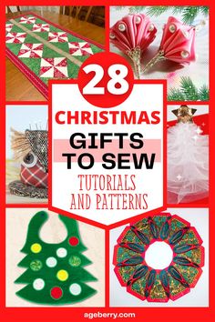 christmas gifts to sew with the words 28 christmas gifts to sew and patterns