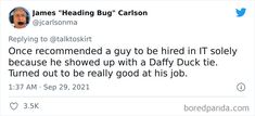 the tweet is being posted to someone who has been fired at his job