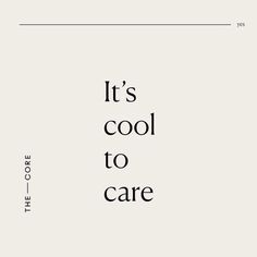 it's cool to care poster with black and white text on the bottom right corner