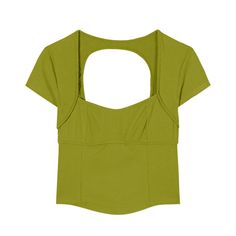 3 24 Years Old, Cropped Top, Black Green, Season Summer, Square Neck, One Size Fits All, Short Outfits, Apricot, Workout Clothes