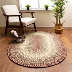 Ridgewood Braided Rug #color_burgundy Farmhouse Kitchen Rug, Classic Farmhouse, Braided Rug, Oval Rugs, Trendy Home Decor, Solid Rugs, Beige Area Rug, Fine Yarn, Kitchen Area