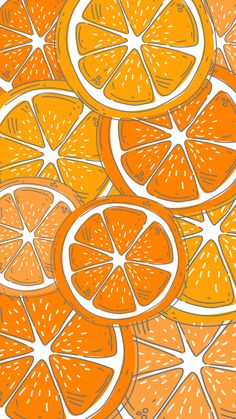 orange slices are arranged on top of each other in an abstract pattern with white outlines