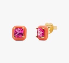 A playful pop for your look: these colorful stud earrings. | Kate Spade Brighten Up Studs, Pink Kate Spade Red Earrings For Gift, Colorful Stud Earrings, Spade Earrings, Festival Shop, Kate Spade Earrings, Stud Set, Accessories Jewelry Earrings, Women Accessories Jewelry, Jewelry Online Shopping