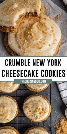 New York Cream Cheese Cookies, New York Cheesecake Crumble Cookie, Keto Copy Cat Crumble Cookie, New York Cheesecake Cookies Recipes, Crumble Cookie Copycat Recipe Cheesecake, Crumbl Cookie Copycat New York Cheesecake, Crumbl New York Cheesecake Cookie, Copycat Twix Crumbl Cookies, Crumbl Cookie Copycat Cream Cheese Frosting