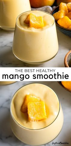 the best healthy mango smoothie is made with only 3 ingredients and ready to be eaten