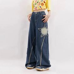 DetailsMaterial: PolyesterClosure Type: Button fly Flare Jeans Y2k, Jeans Y2k, Flare Jeans, Top Outfits, Stars, Best Deals, Blue