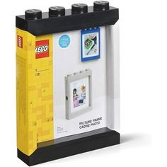 a lego photo frame is shown in the packaging for it's display case,