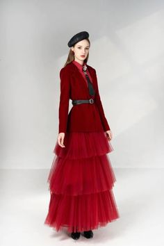 Dakota A-line Long Sleeved Mesh Maxi Set | MEAN BLVD Elegant Red Dress With Tulle Skirt, Elegant Tulle Dresses For Fall, Elegant Fall Tulle Dresses, Formal Long Sleeve Dress With Tulle Skirt, Formal Long Sleeve Tulle Dress, Cheese Corn, Happy Clothes, Mean Blvd, Corn Casserole