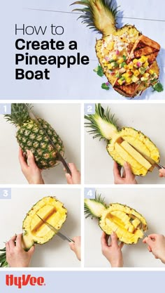 how to make a pineapple boat with pictures and instructions for making it in the microwave