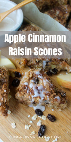 Apple Cinnamon Raisin Scones are the perfect little breakfast treat! Loaded with apples, oats, raisins and yogurt, these scones are flakey, buttery and super delicious! They are a wonderful addition to a special occasion brunch, or make a nice semi-healthy treat with a late morning coffee or tea! Cinnamon Raisin Scones, Yogurt Scones Recipe, Oats And Yogurt, Apple Cinnamon Scones, Cinnamon Scones Recipe, Raisin Oatmeal, Oatmeal Scones, Raisin Scones, Best Scone Recipe