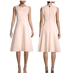 Offered Is This Lovely Dress By Calvin Klein. The Lined Dress Is Champagne, Blush Pink Polyester Blend With Fabulous Gold Hardware. The Garment Is New With Original Store Tags. Discreet Hip Pockets In Full Skirt. From A Clean Pet- & Smoke-Free Home. Size 8 Measured Flat Approx: 19" Underarm To Underarm Seam. 15.5" Waist. 43" Length. Listing Details: From Desk To Dinner, This Chic Dress Features A Pleated Skirt, Fitted Waist, Sleeveless And Round Neckline. Pair With Heels Or Flats To Dress This C Calvin Klein A-line Formal Dresses, Chic Knee-length Calvin Klein Dress, Chic Calvin Klein Knee-length Dress, Calvin Klein A-line Midi Dress For Spring, Calvin Klein Midi Length Dresses For Daywear, Calvin Klein Spring Midi Knee-length Dress, Calvin Klein Spring Knee-length Midi Dress, Calvin Klein Knee-length Midi Dress For Spring, Spring Lined Midi Dress By Calvin Klein