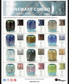 an advertisement for stoneware combo with many different colors