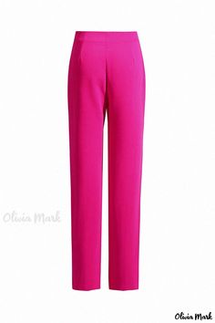 Oliviamark - Classic High-Waisted Skinny Jeans with Pintuck Embellishments Elegant Full-length Pink Bottoms, Elegant Pink Bottoms With Elastic Waistband, Elegant Pink Pants With Elastic Waistband, Classic Spring Party Bottoms, Elegant High-waist Pink Bottoms, Classic Pink Formal Bottoms, Elegant Pink Fitted Pants, Elegant Fitted Pink Pants, Elegant Pink Stretch Pants