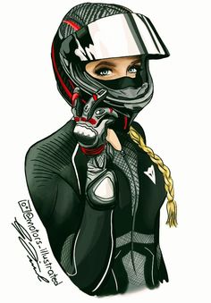 Vintage Motorcycle Art, Kat Diy, Motorbike Art, Character Girl, Motorcycle Drawing, Bike Drawing, Motorcycle Illustration, Motorbike Girl, Girl Character