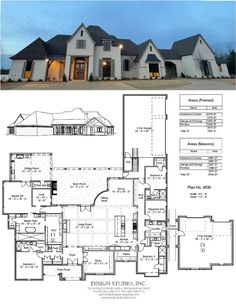 the floor plan for this modern house is very large and has lots of space to put in