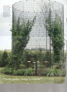 an advertisement for the garden change - to - contemplation in front of a large round building