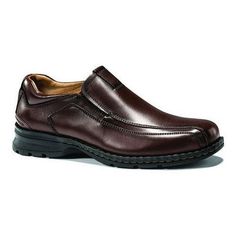 Bring a touch of class to your look with this popular Dockers dress shoe. These mens loafers are the perfect dress shoe thanks to their modern design and traditional look. Inside is the unique All Motion Comfort technology, meaning your feet can stay relaxed no matter how long the workday. The classic look, complete with genuine leather uppers and a durable rubber outsole, makes them perfect for any style from slacks to casual Fridays. Size: 10.5.  Color: Brown.  Gender: male.  Age Group: adult. Business Slip-on Dress Shoes With Ortholite Insole, Business Slip-on Oxfords With Ortholite Insole, Modern Moc Toe Dress Shoes With Rubber Sole, Modern Dress Shoes With Rubber Sole And Moc Toe, Modern Business Leather Shoes With Cushioned Footbed, Modern Leather Shoes With Cushioned Footbed For Business, Modern Business Slip-on Moccasins, Modern Business Slip-ons With Cushioned Footbed, Cushioned Footbed Loafers For Office