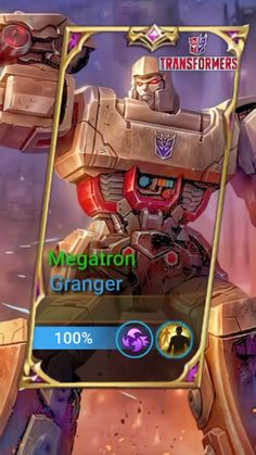 the card for megatron oranger