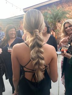 Homecoming Hair Low Ponytail, Pulled Back Prom Hairstyles, Prom Hair Updo Ponytail Braided Pony, Hoco Hair Low Ponytail, Homecoming Hair Updos Ponytail, Fun Formal Hairstyles, Low Pony Hairstyles Homecoming, Prom Hairstyles With Extensions, Pretty Hair Dos