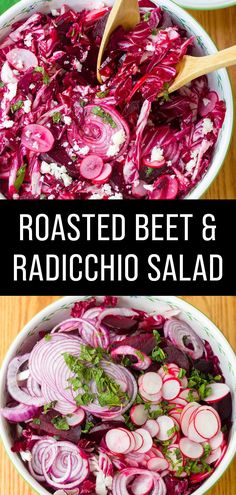 roasted beet and radicchio salad in a bowl