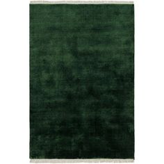 a dark green rug with white trim