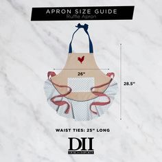 apron size guide for ruffle apron