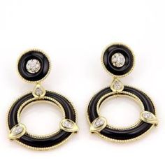 This is a magnificent pair of earrings, they are crafted in solid 18kt yellow gold, and it is a drop/dangle with the top part in yellow gold twisted wire around black onyx and in the center of the circle a beautiful flower design with diamonds mounted in each petal. The bottom part is a large open circle with the gold twisted wire decorated the outer and inside part of the black onyx and has three pear shape gold design with diamonds decorating each pear. Excellent craftsmanship. Material: Solid Donut Jewelry, Beautiful Flower Designs, Twisted Wire, Drop Dangle Earrings, Etsy Earrings Dangle, Diamond Color, Beautiful Flower, Gold Design, Pear Shape