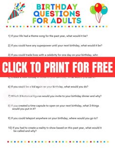 a birthday question for adults with balloons