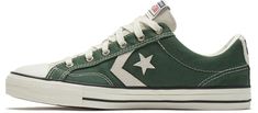 Green Converse Sneakers For Outdoor, Retro Converse Sneakers For Sports, Sporty Sneakers With Star Logo For Streetwear, Casual Sneakers With Star Logo, Sporty Streetwear Sneakers With Star Logo, Casual Sneakers With Star Logo And White Sole, Casual High-top Sneakers With Star Logo, Casual Low-top Sneakers With Star Logo, Outdoor Converse Sneakers