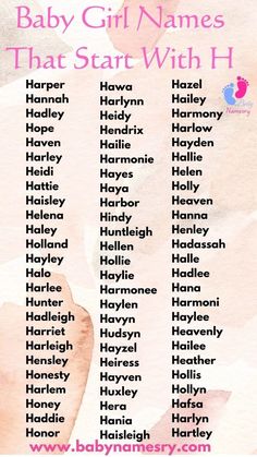 baby girl names that start with h