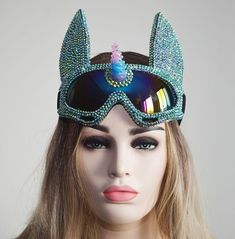 Add a touch of sparkle to your festival or burning man look with these gorgeous, holographic unicorn burning man goggles. available in a range of styles, including steampunk and festival-ready designs, they're the perfect way to stand out from the crowd. Burning Man Accessories, Festival Mask, Hats Ideas, Edm Dj, Rave Costumes, Rave Party, Burning Man Festival, Sculpture Ideas, Kinetic Sculpture