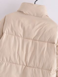 F00151119-102 Plain Beige Outerwear For Winter, Beige Plain Outerwear For Winter, Beige Plain Winter Outerwear, Casual Beige Plain Outerwear, Short Bread, Padded Coat, Make A Change, Cotton Pads, Casual Fits