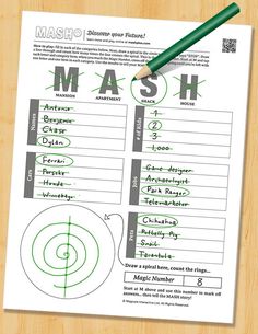 MASH game worksheet PDF What Is Mash The Game, Mash Game Categories, How To Play Mash The Game, Mash Game How To Play, How To Play Mash, Games Like Mash, Mash The Game