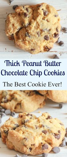 the best peanut butter chocolate chip cookies are made with only 3 ingredients and they're so good to eat