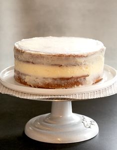 a cake sitting on top of a white plate