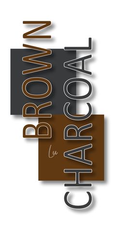 the words brown and gray are arranged in different font styles, including one for each letter