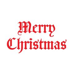 the words merry christmas written in red on a white background